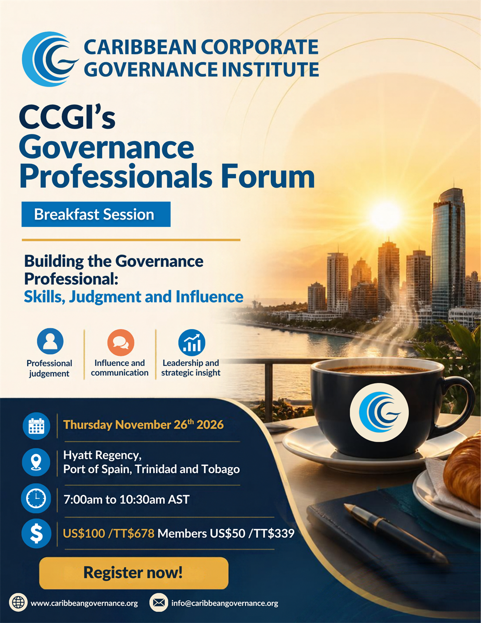CCGI's Governance Professionals Forum Breakfast Session - Building the Governance Professional: Skills, Judgement & Influence