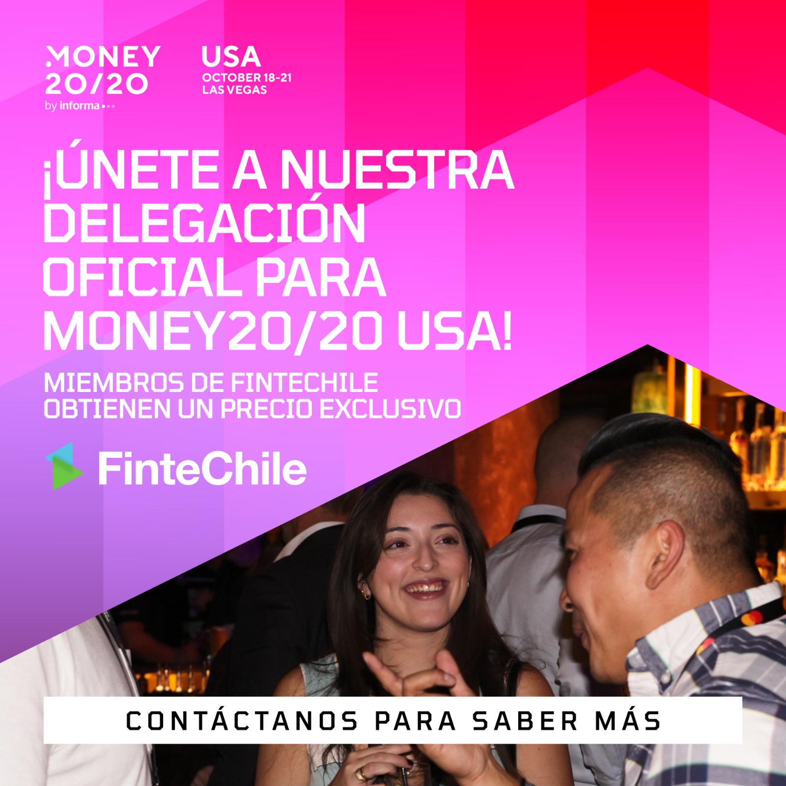 ¡Lleguemos juntos a Money20/20 USA! Súmate a la delegación oficial de FinteChile